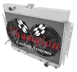 Radiador ER Champion de 3 filas con 2 ventiladores de 12" para Chevy Chevelle V8 Eng 1964-1967 - Imagen 1 de 9