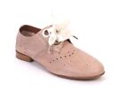 Mally 6488A Beige Perforated Leather Round Toe Lace-Up Shoes 36 / Us 6