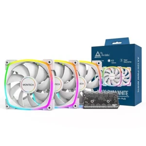 MONTECH AX120-3IN1-W AX 120MM PWM Fan Silent Performance High Speed 1600PWM - Picture 1 of 6