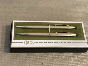 Cross Classic 12 KT Gold Filled Pen and Mechanical Pencil Set In Box!! - Picture 1 of 15