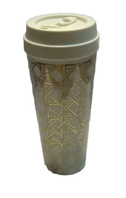 kate spade Gold Caning Travel Thermal Tumbler Mug 16 oz New Defect - Image 1 of 4