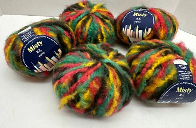Misty N.Y. Yarns  Color 6 Acrylic Mohair Wool Blend KNIT CROCHET Italy Lot of 5 - Image 1 of 4