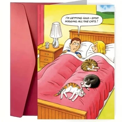 Cartão comemorativo de gato com tema de anime Whimsy Cat - Imagem 1 de 3