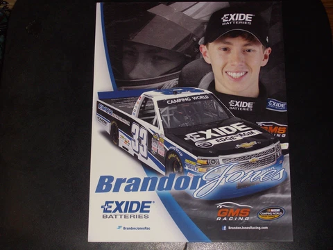 2015 BRANDON JONES #33 EXIDE BATTERIES NASCAR POSTCARD Cover