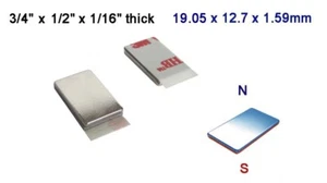 6 pcs of N52, 3/4"x 1/2" x 1/16" thick Neodymium Magnets with 3M VHB Adhesive - Foto 1 di 1