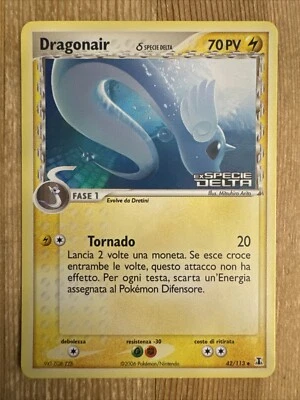 Pokémon TCG Dragonair (Delta) EX Delta Species 42/113 Reverse Holo LP ITALIAN - Image 1 of 2