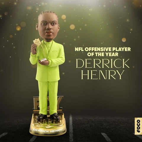 DERRICK HENRY Tennessee Titans NFL Honors OPOY Award Winner Bobblehead #/122 NIB Cover