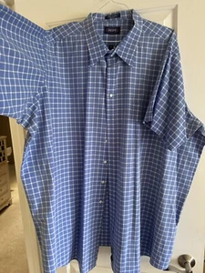 Repp Button Shirt Men’s Big/Tall Size 22 Tall Short Sleeved Chest Pocket - Picture 1 of 7