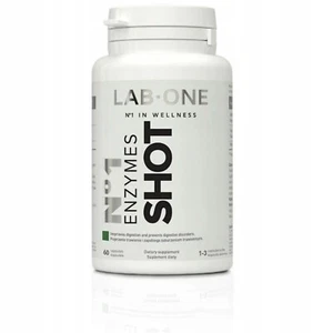 LAB ONE DIGESTIVE ENZYMES SHOT 60-180 CAPSULES - 10 SELECTED DIGESTIVE ENZYMES - Picture 1 of 4