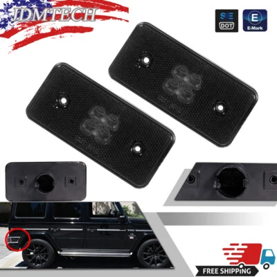 2X Rear Side Marker Lights Smoked For 02-14 Mercedes-Benz W463 G500 G550 G-Class - Image 1 of 4