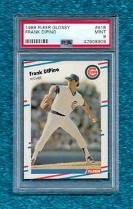 1988 FLEER GLOSSY #418 FRANK DiPINO PSA 9 MINT POP 1 NONE HIGHER CHICAGO CUBS - Picture 1 of 1