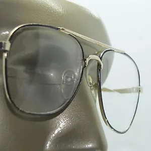 Breite Pilotenbrille schwarz gold Metallgestell gerade Linie Bifokal Lesebrille +1,50 - Bild 1 von 4