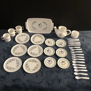 Tootsie Toy Tea Flower Pretend Play Party Set, Vintage 35 Pieces - Picture 1 of 10