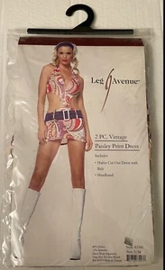 Vintage Paisley Dress Adult Halloween Costume - Small/Medium 2PC - Picture 1 of 2