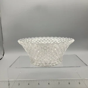 Vintage geschliffene Glasschale Bonboniere Trompete mit strukturiertem Diamantschliff 6 Zoll - Bild 1 von 8