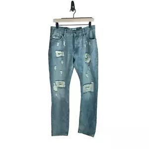 Mens Mid-Rise Distressed Slim Jeans 30 X 32 NWT - Picture 1 of 3