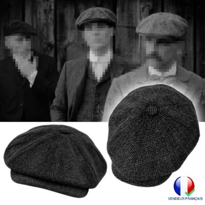 Béret Gavroche Peaky Blinders Chapeau Vintage Homme Style Thomas Shelby Retro - Photo 1/4