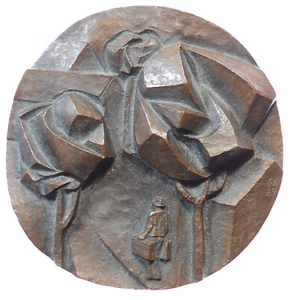 Hungary HAZAFELC cast bronze 105mm by Czinder Antal - Picture 1 of 2