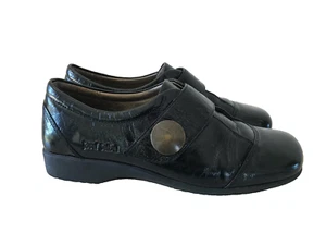 JOSEF SEIBEL Black PATENT Leather Loafer Oxford STRAP Women's US 8 EU 38 Shoes - Picture 1 of 12