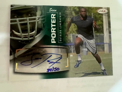 2013 Sage Autographed Green Sean Porter 34/50 - Image 1 of 2