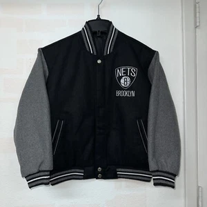 Brooklyn Nets Kids Size Large JH Design Black/Gray Reversible Jacket New W/tags - Picture 1 of 12