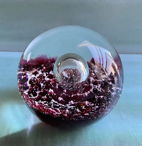 Vintage SELKIRK GLASS Paperweight Tranquility 2008 Floating Bubble - Picture 1 of 8