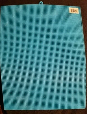 Lot of 2 Plastic Canvas 7ct Mesh Sheets - Bright Blue - 10½" x 13½" - New - Image 1 of 3