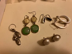 vintage estate lot of five pair pierced earrings. west germany, dangle - Picture 1 of 3