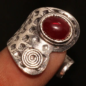 Carnelian 925 Silver Plated New Edition Ring US FreeSize Ethnic Jewelry MJ - Picture 1 of 3