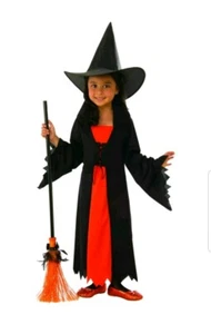 Mädchen schwarz & rot schlank Hexe Halloween Kleid Kostüm S 4/6 - Bild 1 von 5