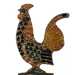Vintage Rooster Figurine Chicken Collectible Metal AS IS Farmcore - Picture 1 of 22