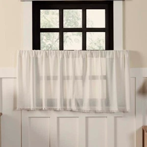 Tobacco Cloth Antique White Tier Set by VHC Brands - Lined - 24" x 36" - Picture 1 of 3