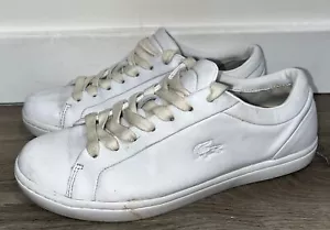 Scarpe donna LACOSTE 'Straight Set 316' taglia 8 US pelle bianca su pelle bianca - Foto 1 di 9