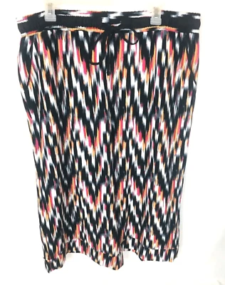 NY Collection Multi Color Printed Drawstring Capri Lounge Pants Stretch XL - Image 1 of 4