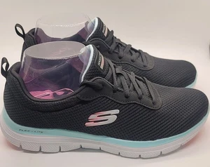 Zapatillas/entrenadores Sketchers Flex Appeal negras con cordones. Talla 8.5 ¡Usado una vez! - Imagen 1 de 11