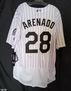 Nolan Arenado #28 Colorado Rockies NEW Pinstripe MLB Baseball Jersey STITCHED  - Picture 1 of 8