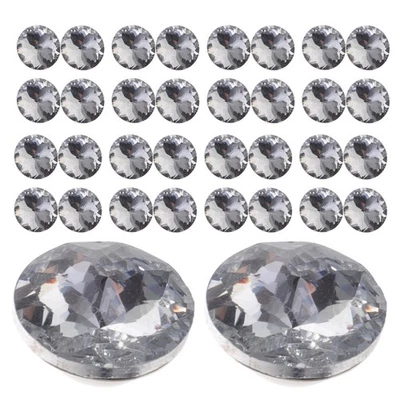  100pcs Rhinestone Crystal Buttons 20mm: Clear Upholstery Tufting Buttons With - Image 1 of 4