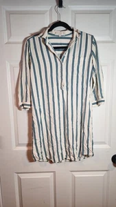 Mini Vestido Ann Taylor LOFT Azul y Blanco Rayas Manga 3/4 Talla 6 - Imagen 1 de 5