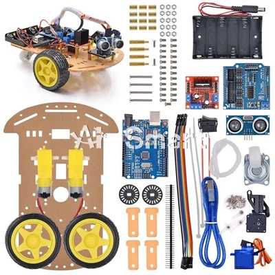 DIY Avoidance Tracking Smart Robot Car Chassis Kit Ultrasonic module For Arduino - Image 1 of 4