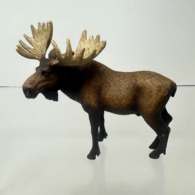 Figura de toro alce adulto Schleich vida silvestre bosque animal juguete estatuilla 2016 5" Foto 1 de 4