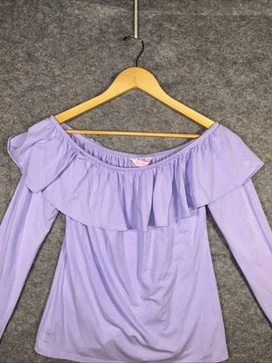 Top Lilly Pulitzer Augustus con hombros descubiertos para mujer pequeño púrpura lila verbena Foto 1 de 4