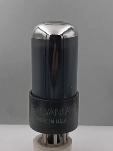 Strong 1954 Sylvania 6V6GT Grey Glass/Plate Chrome Top Serious Tubes D909 - Picture 1 of 4