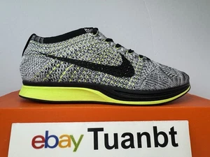 Nike Flyknit Racer Scarpe da Corsa Uomo Nero/Grigio/Volt 526628 007 - Foto 1 di 6