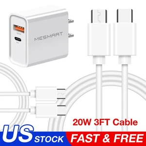 Fast Charger USB+Type C Wall Plug Cable For iPhone16 15 Pro Max Plus Pro Samsung - Picture 1 of 34