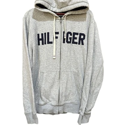 Tommy Hilfiger Hoodie Mens Large Full Zip Sweatshirt Embroidered Streetwear - Image 1 of 4