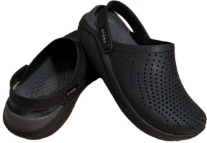 Crocs LiteRide Clogs Sz M4 W6 Black Gray Lightweight Comfortable Beach Shoes - Picture 1 of 7