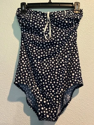 Sujetador Jantzen Talla 8 Azul Lunares Sin Tirantes Una Pieza Natación Foto 1 de 4