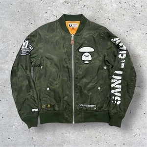 Aape MA-1 Jacket Unisex Y2K Rare Print M - Picture 1 of 4