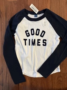Neu mit Etikett Old Navy "Good Times" Langarmshirt Größe YL schneller Versand! - Bild 1 von 5
