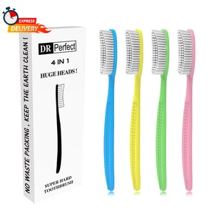 DR PERFECT Extra Hard & Firm Zahnbürste Large Long Head Whitening Teeth Pack - Bild 1 von 6